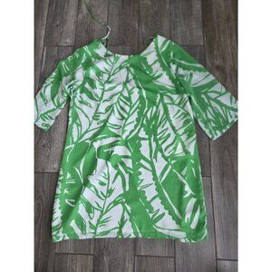 LILLY PULITZER for Target Boom Boom Shift Dress Tropical Leaves Green Sz XL